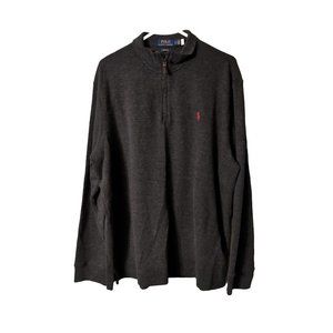 Polo Ralph Lauren Estate Rib Gray 1/4 Zip Long Sleeve Size L